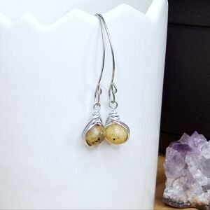 BOGO EARRINGS - Dyed Marble crystal beaded dangle earrings, 2.5"